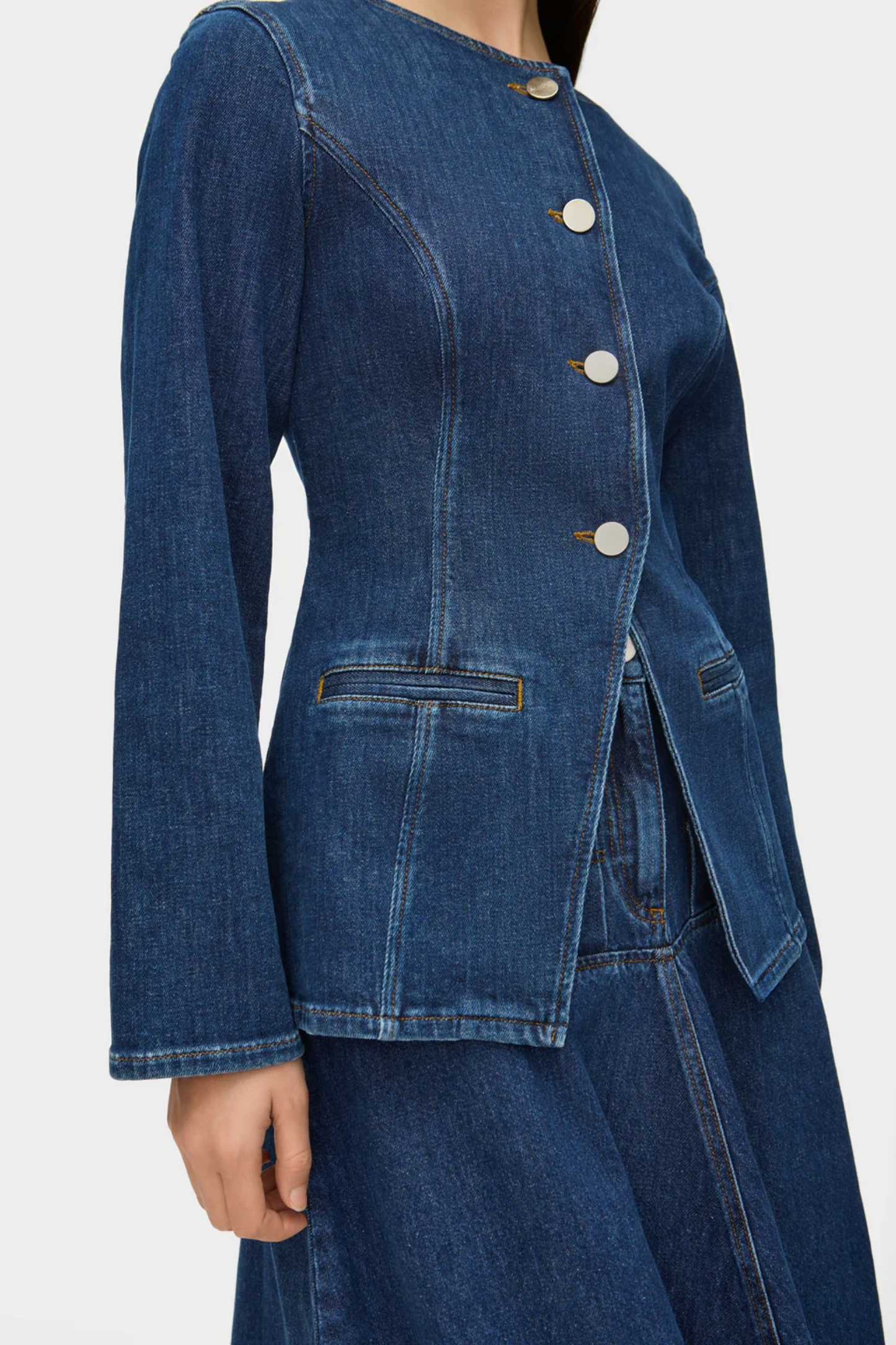 Daphne Waisted Denim Blazer