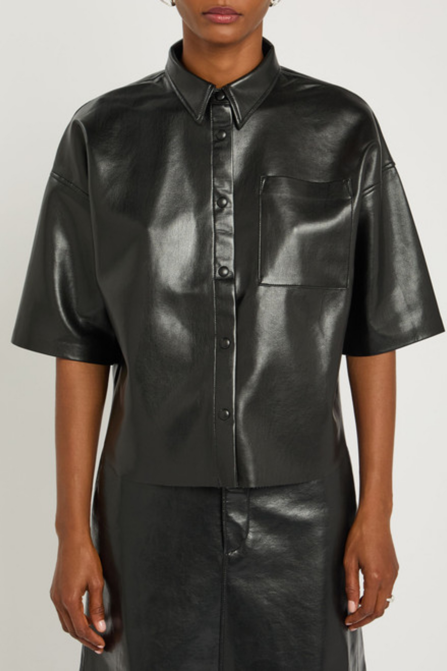 Frances Faux-leather Shirt