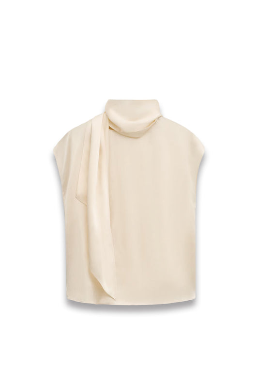 100% Silk Blouse with Foulard Collar