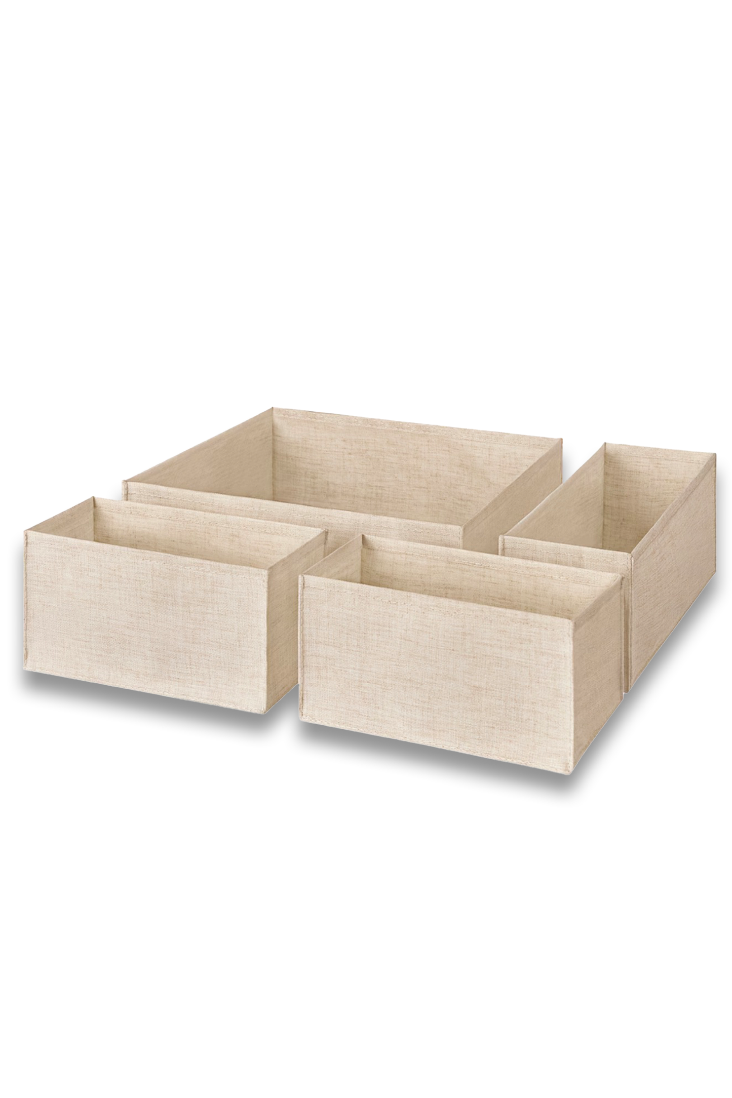Drawer Organisers, Set of 4, Beige