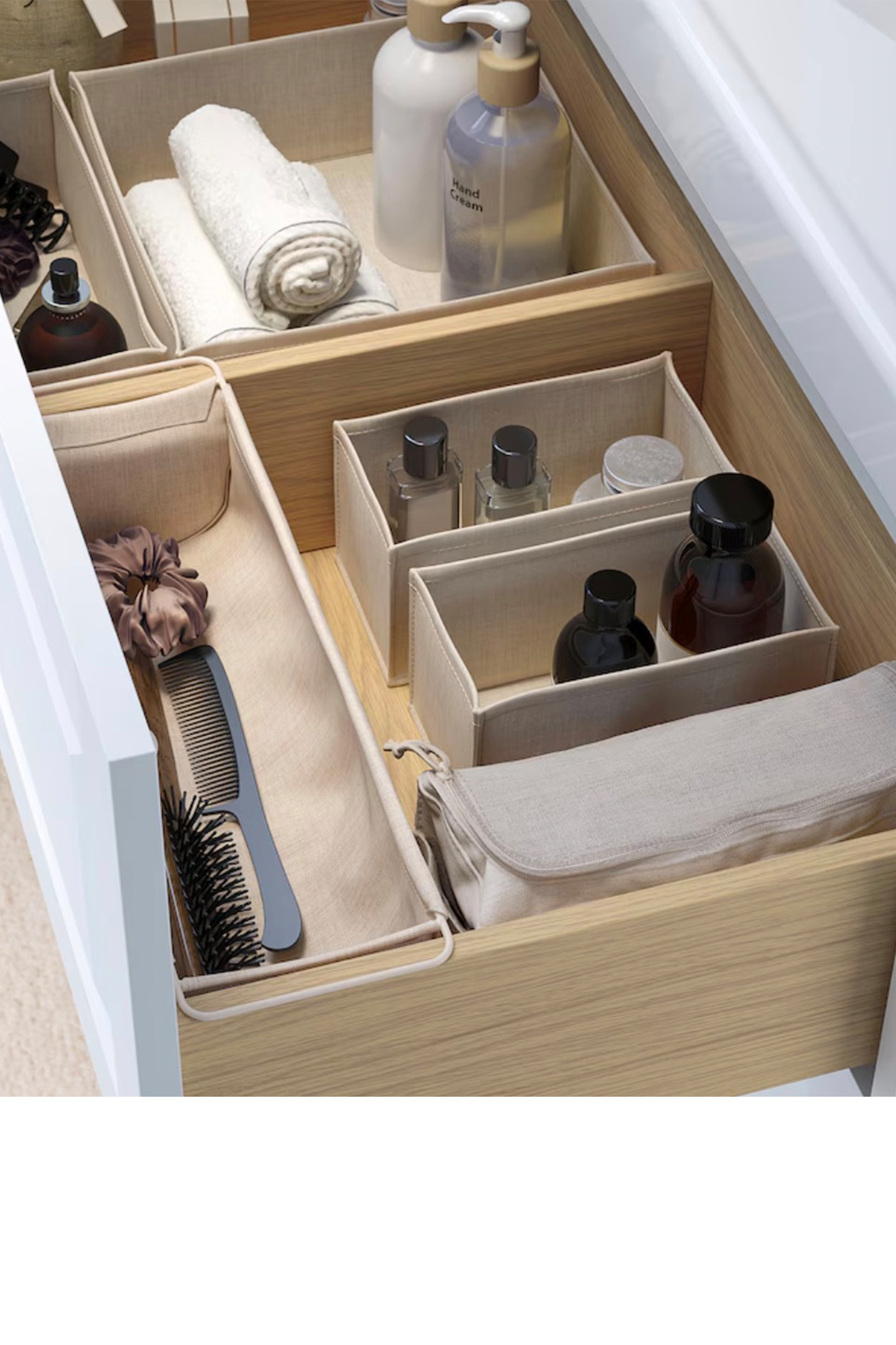 Drawer Organisers, Set of 4, Beige