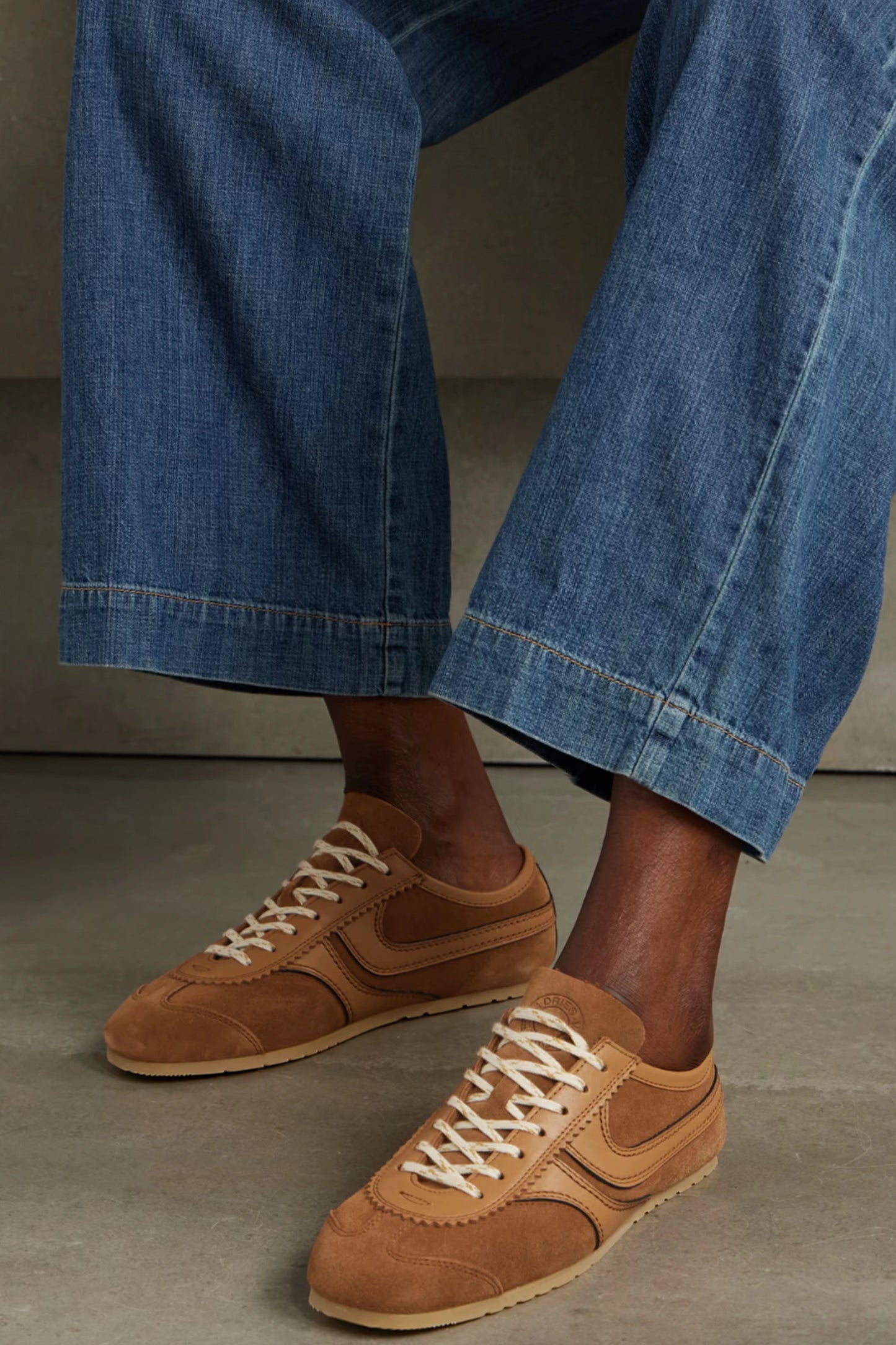Leather-Trimmed Suede Sneakers