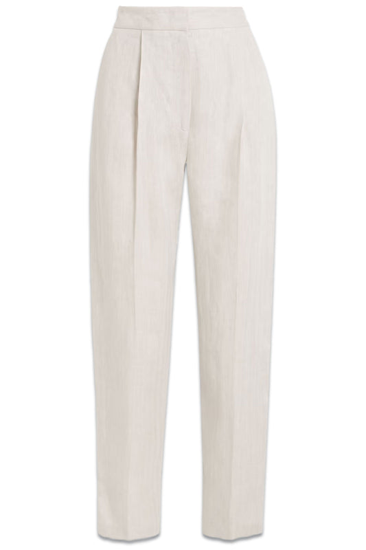 Lilah Herringbone Linen Tapered Pants