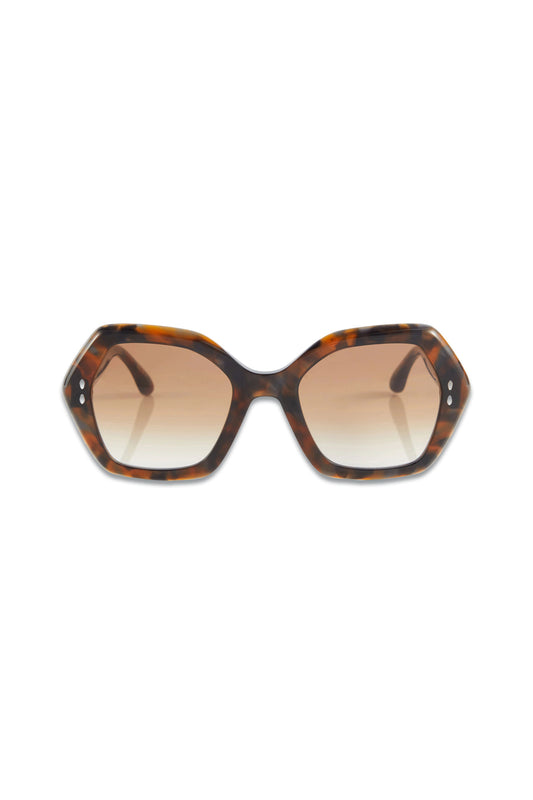 Tortoiseshell Hexagonal Sunglasses