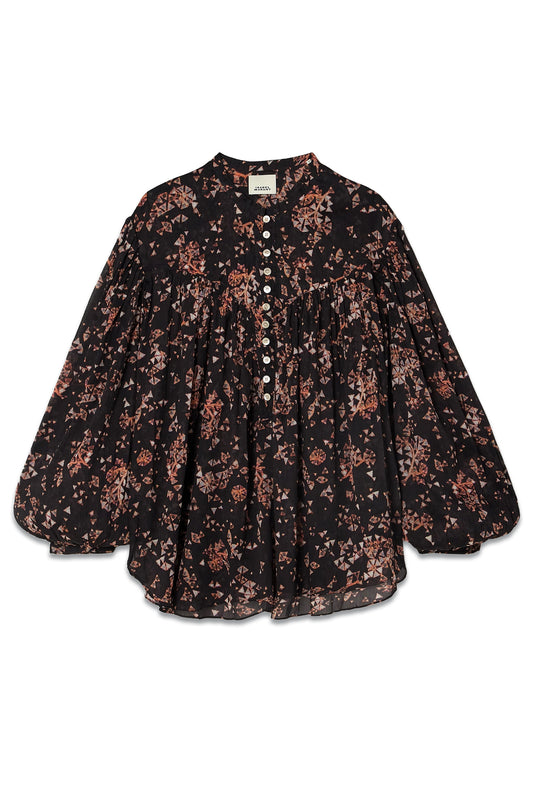 Kiledia Printed Cotton And Silk-blend Crepe Blouse