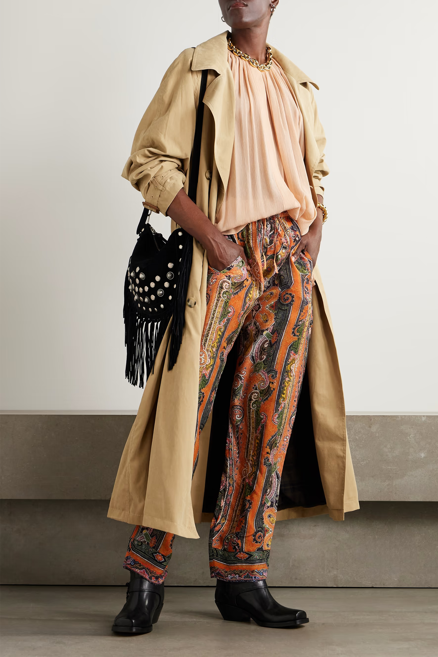 Elea Belted Twill Trench Coat