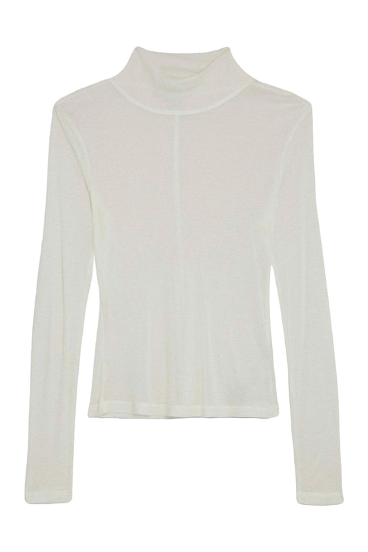 Premium Jersey Wool Blend High Neck Sleeve Top