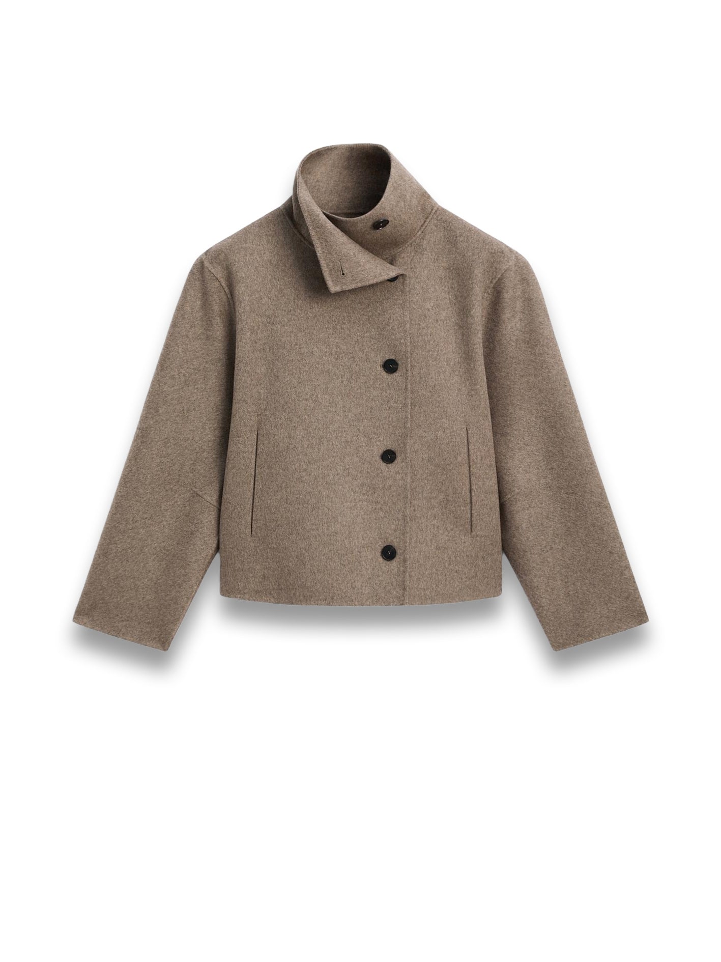 Wool Blend High-Neck Jacket