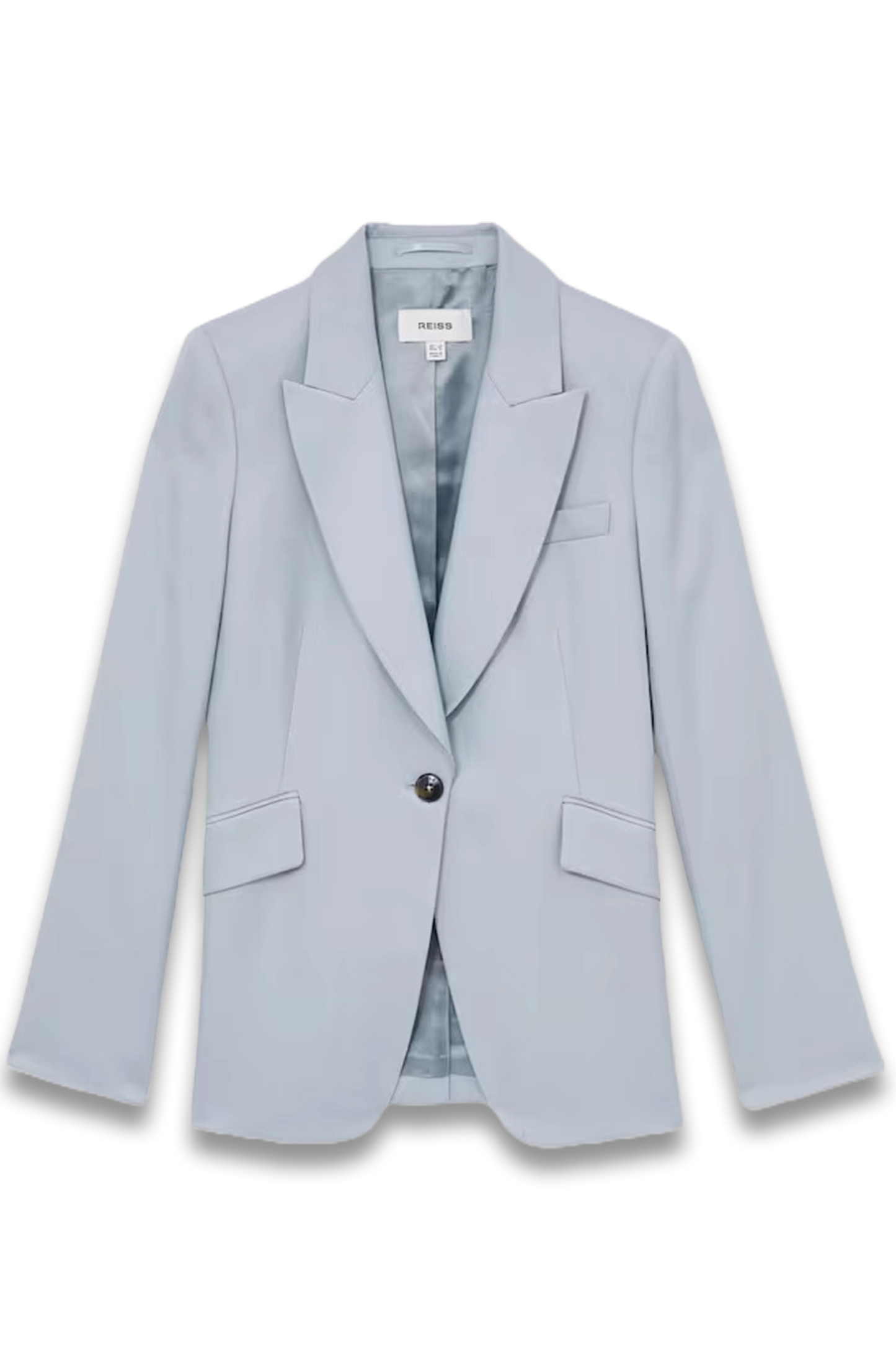 Millie Single-Breasted Peak-Lapel Tailored Blazer in Blue