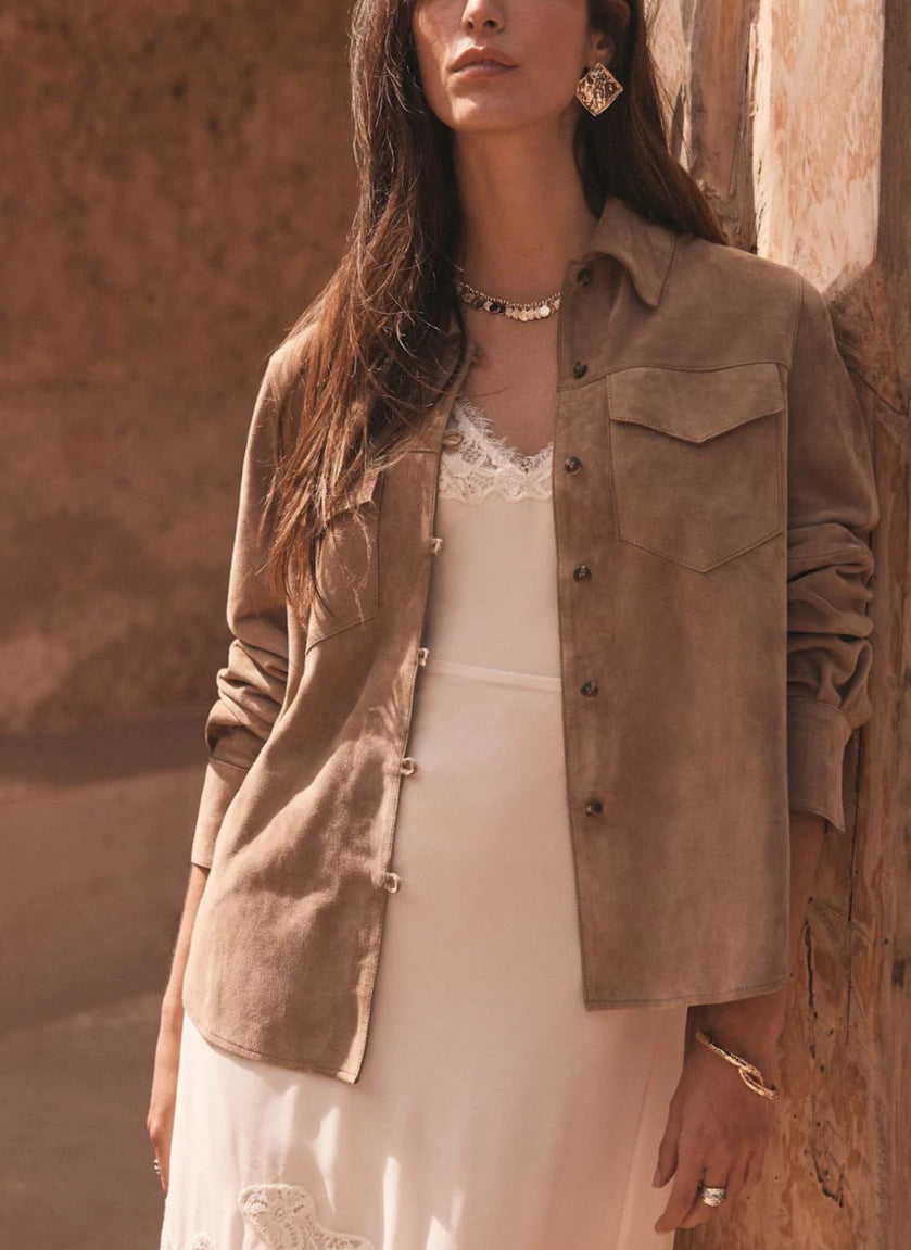 Neutral Suede Shirt