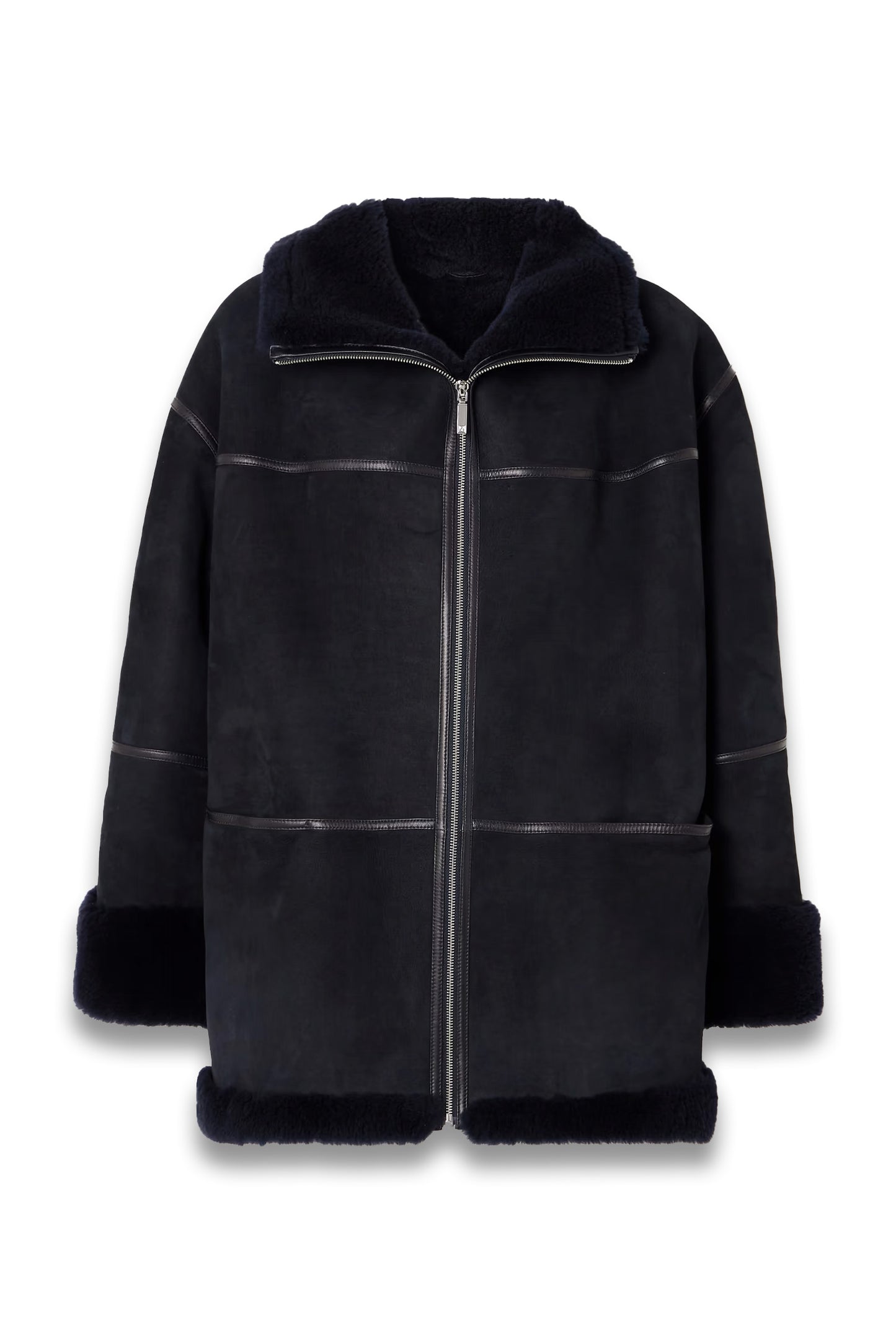 Menfi Leather-trimmed Shearling Jacket