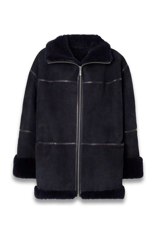 Menfi Leather-trimmed Shearling Jacket