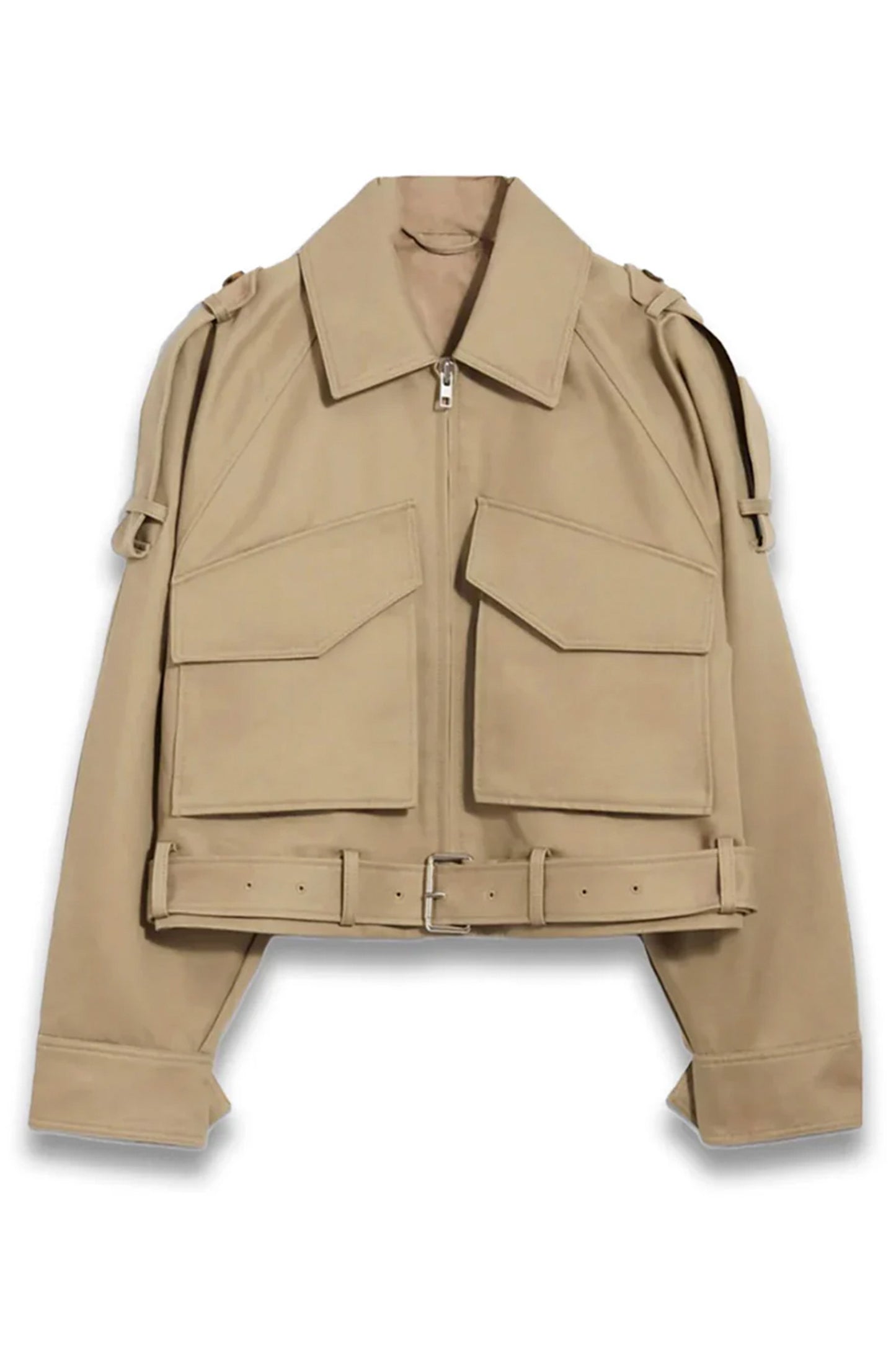 Belted Patch-Pocket Jacket