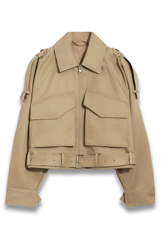 Belted Patch-Pocket Jacket