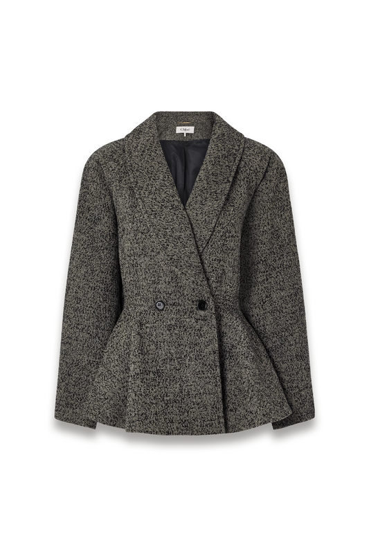 Double-breasted Herringbone Wool-blend Blazer