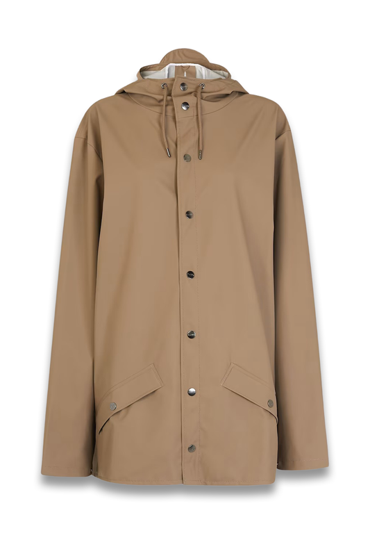 Taupe Rains Hooded Jacket