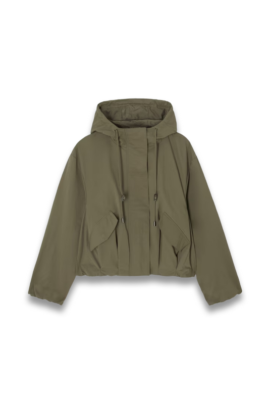 Cropped Hooded Tech Jacket