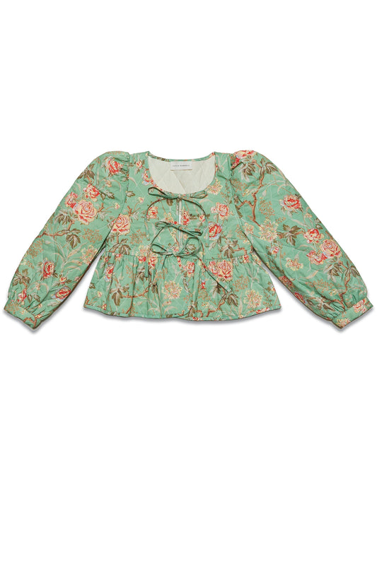 Donna Sage Floral Tie-Front Jacket