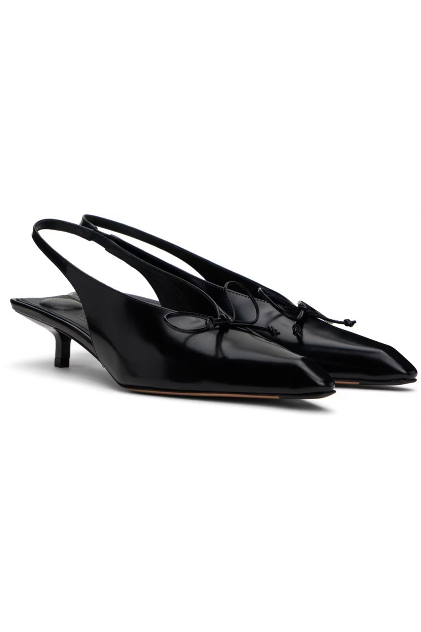 Black Les Sculptures 'Les Slingbacks Cubisto Basses' Heels