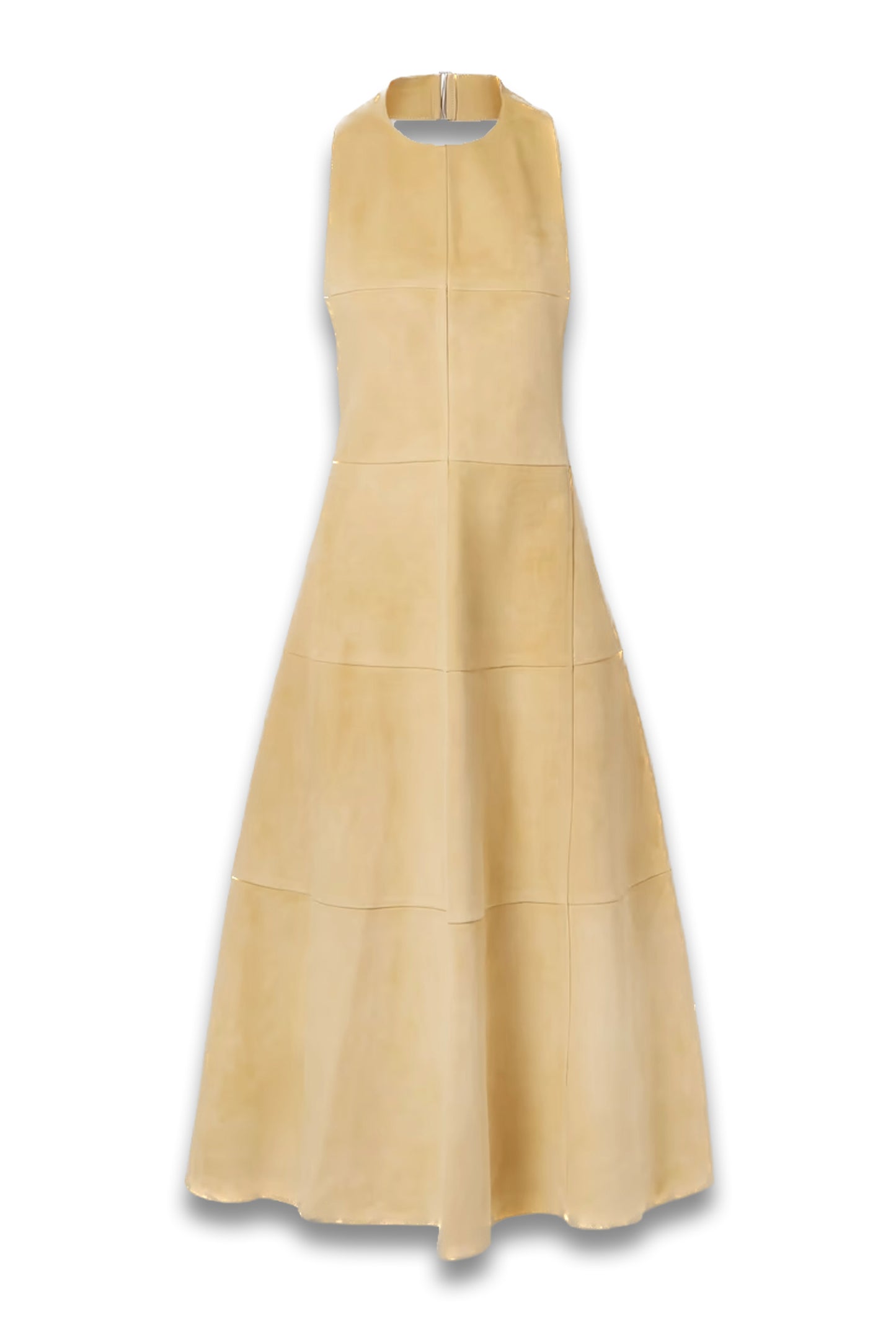 Favola Open-back Suede Halterneck Midi Dress