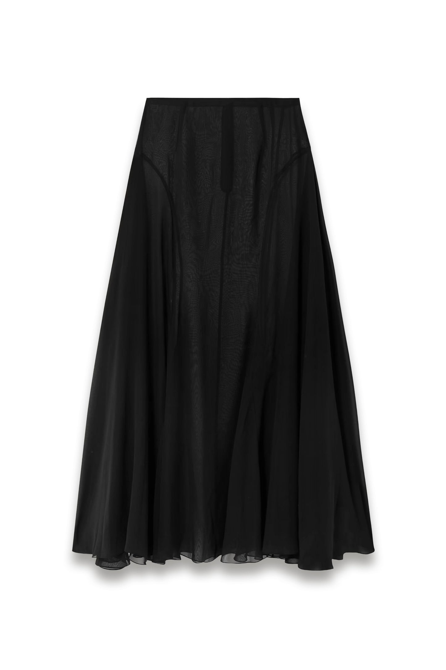 Jay Asymmetric Pleated Silk-voile Skirt
