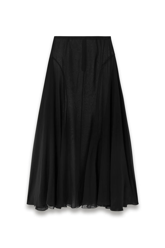 Jay Asymmetric Pleated Silk-voile Skirt