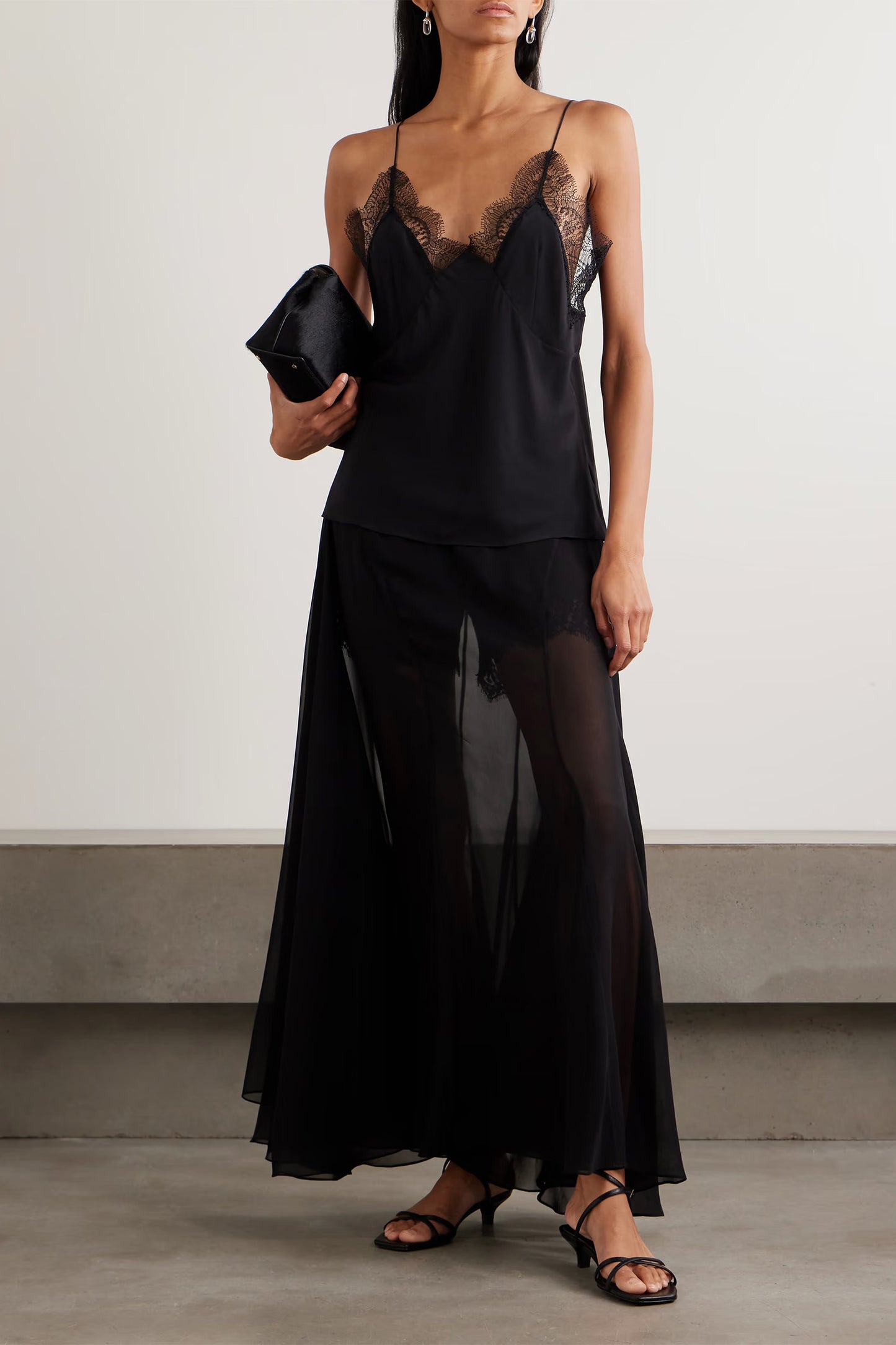 Jay Asymmetric Pleated Silk-voile Skirt