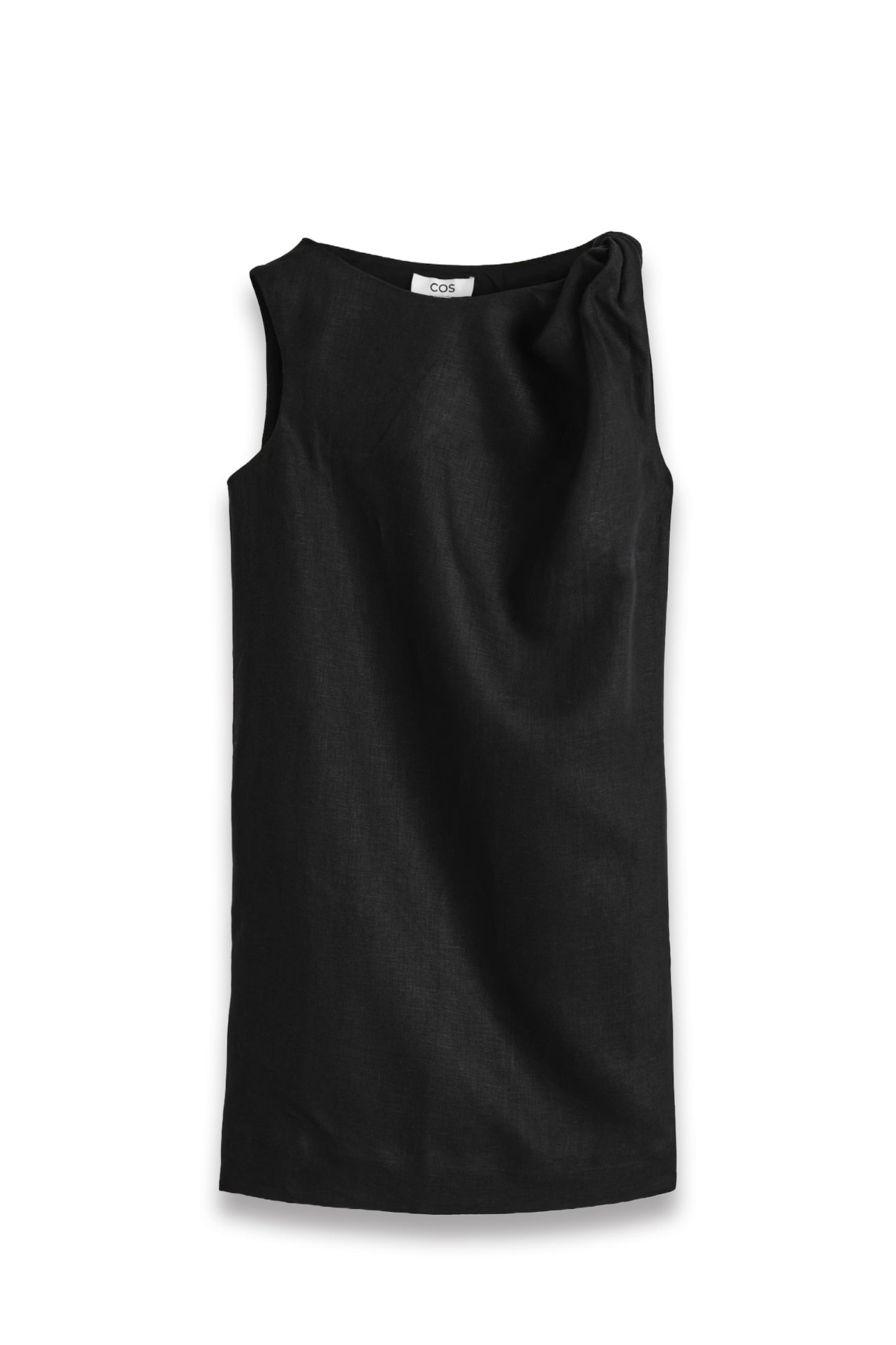 Twist-Detail Linen Mini Dress