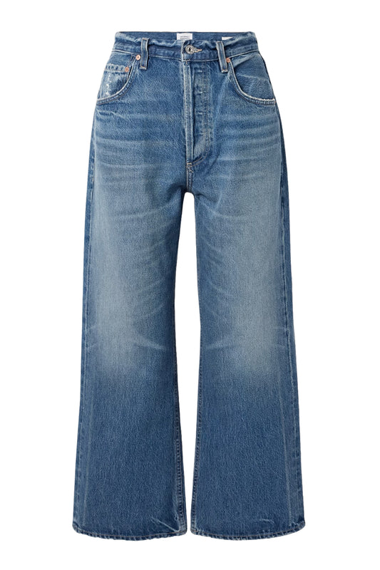 Gaucho Cropped High-rise Wide-leg Jeans