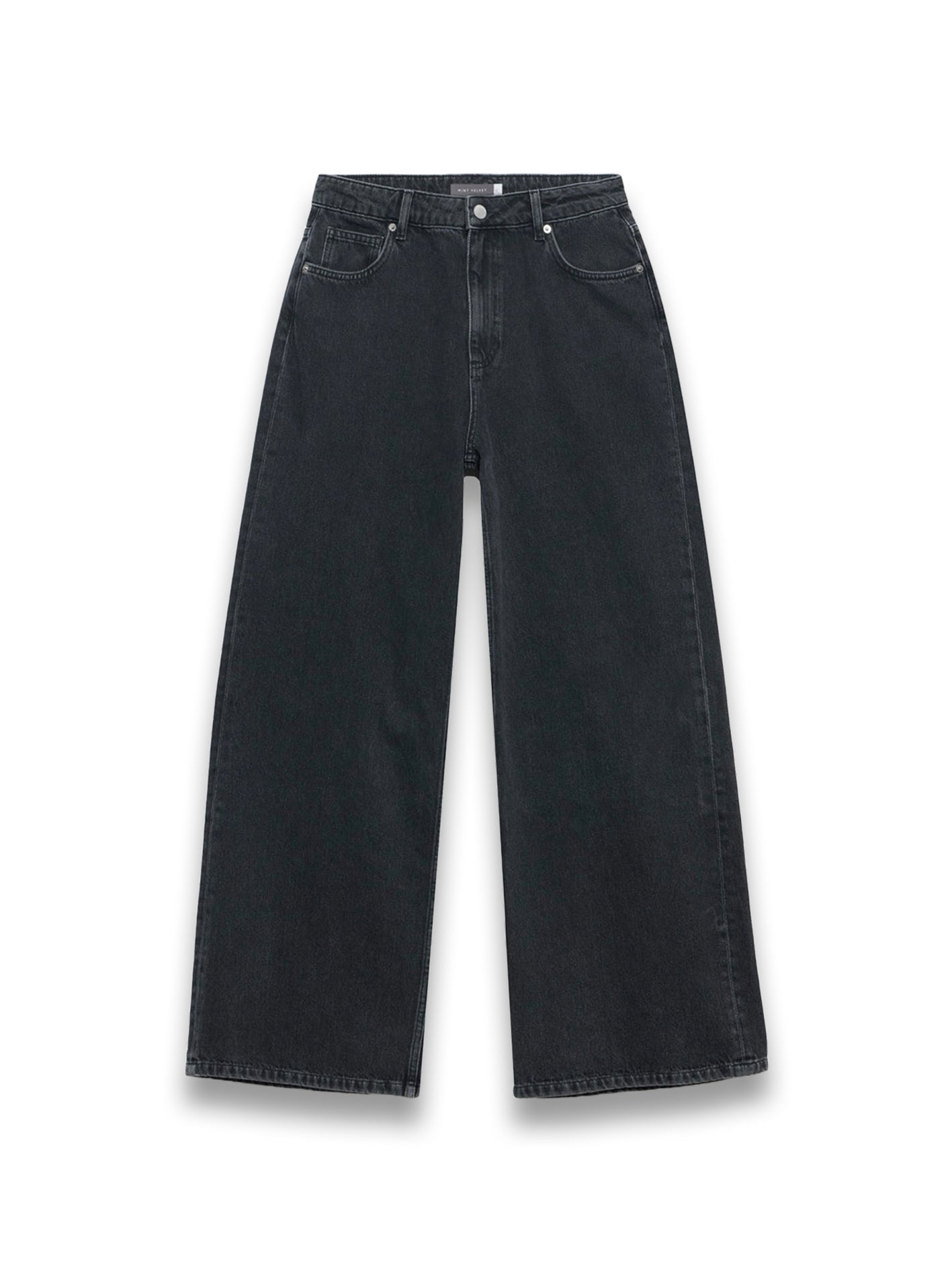 Washed Black Super Soft Wide Leg Jeans