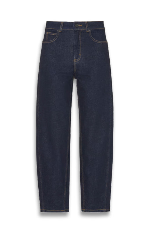 Dark Denim Stretch Barrel Leg Jean