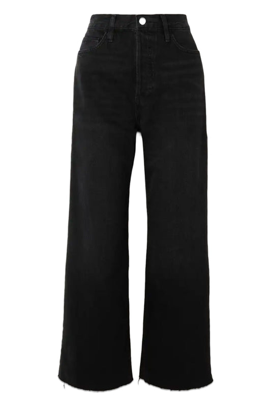 Le Low Baggy Frayed High-Rise Wide-Leg Jeans