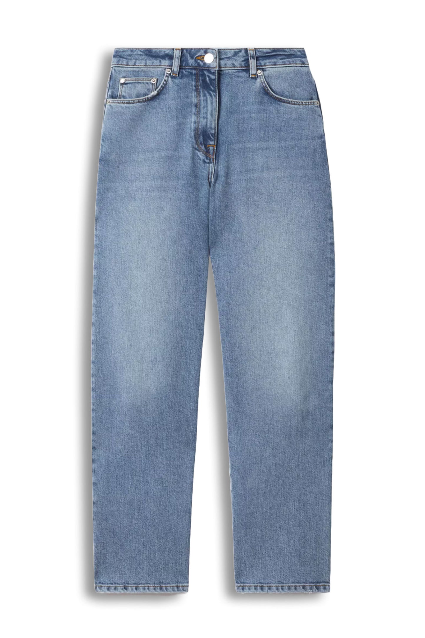 Selin Mid Rise Straight Leg Jeans in Light Blue