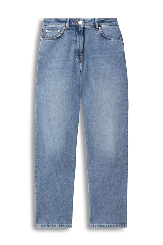Selin Mid Rise Straight Leg Jeans in Light Blue