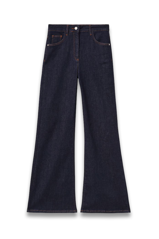 Bonnie Mid-Rise Flared Jeans In Dark Blue