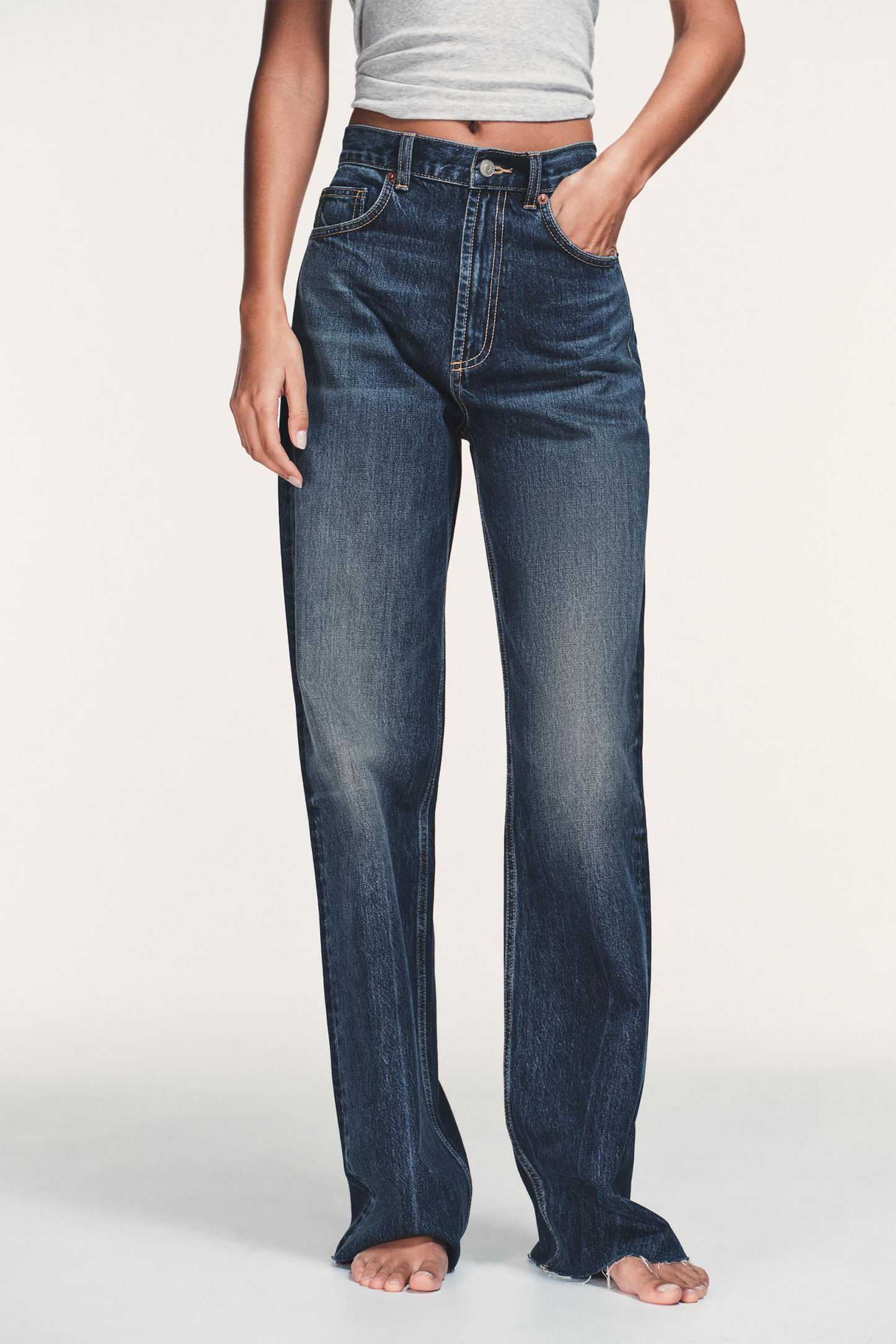 TRF Wide-leg High-waist Full Length Jeans