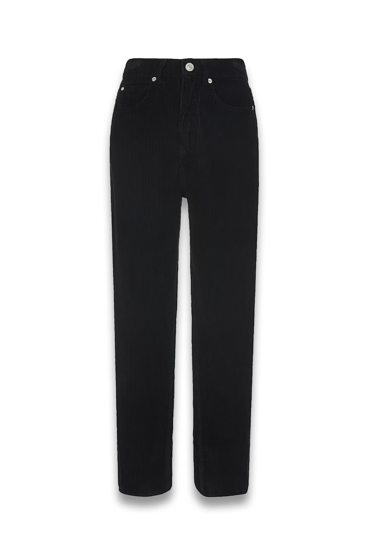 Black High Waist Cord Barrel Jean