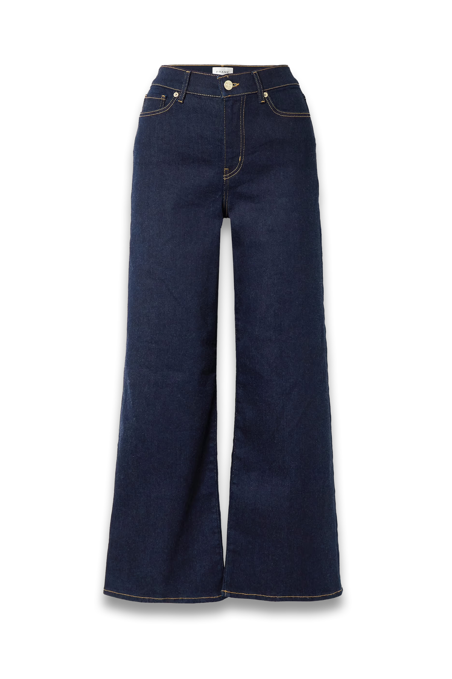Le Slim Palazzo topstitched high-rise wide-leg jeans