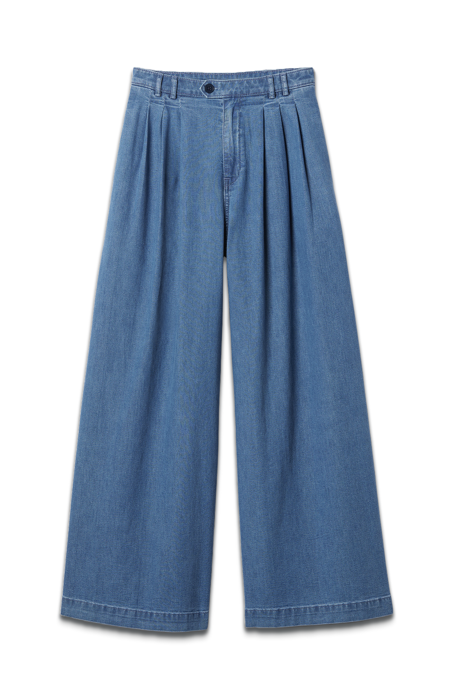 DÔEN High Waisted Wide Leg Denim Trousers