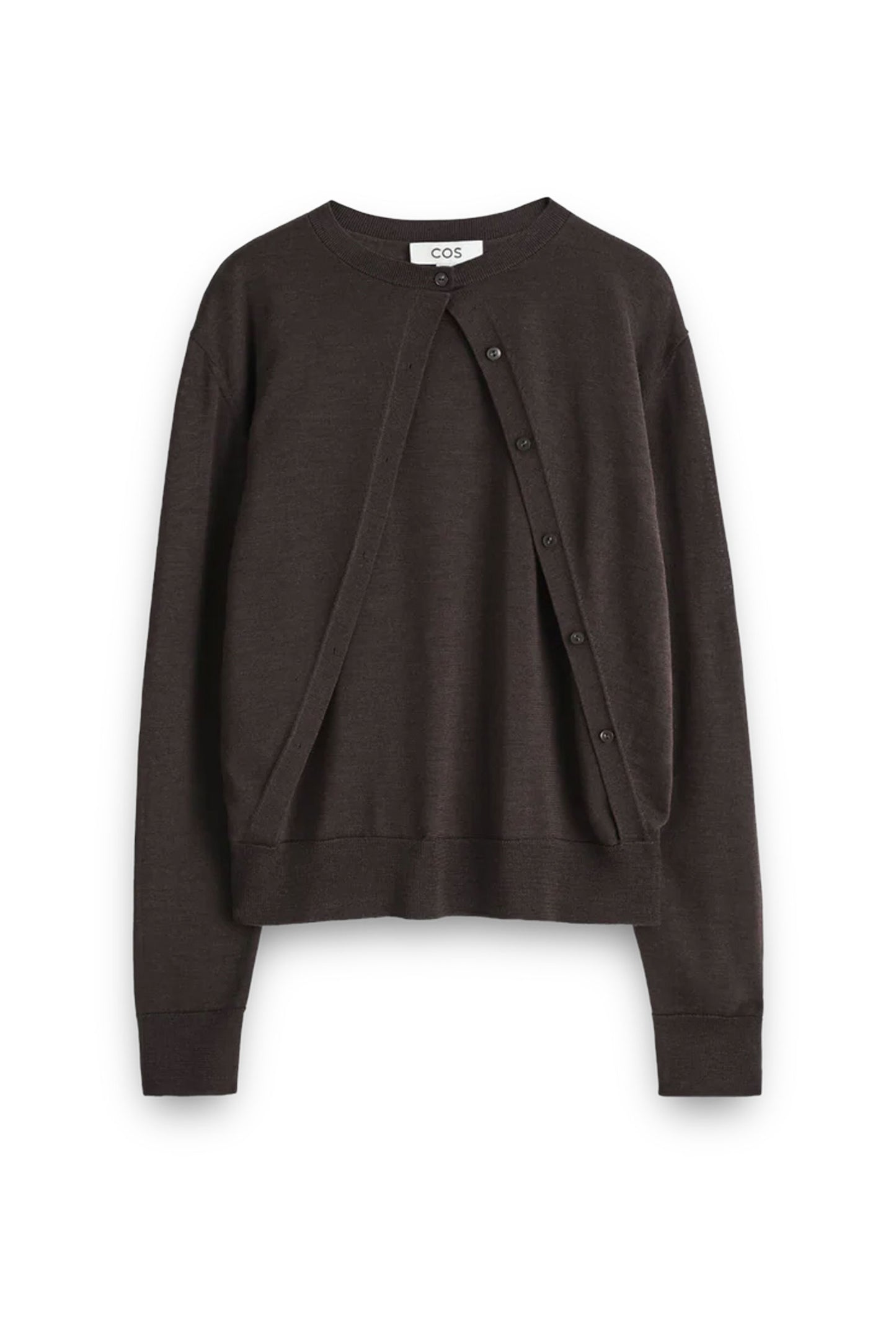 Layered Merino Wool Cardigan