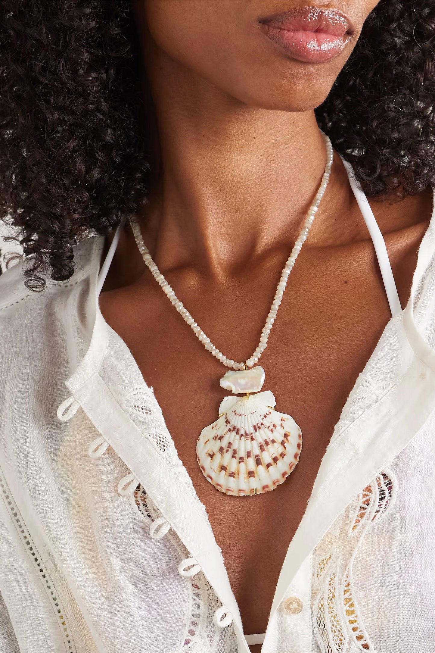 Paradis Gold-Plated, Quartz, Pearl and Shell Necklace