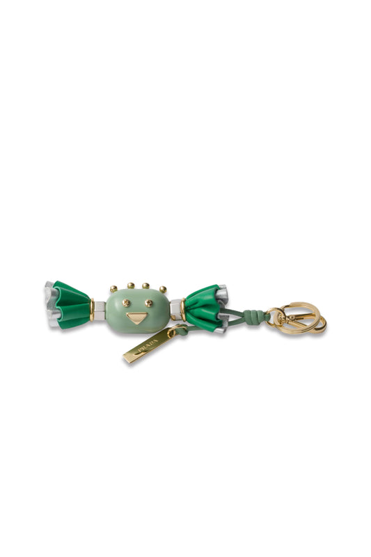Candy Plexiglas And Leather Key Ring Charm