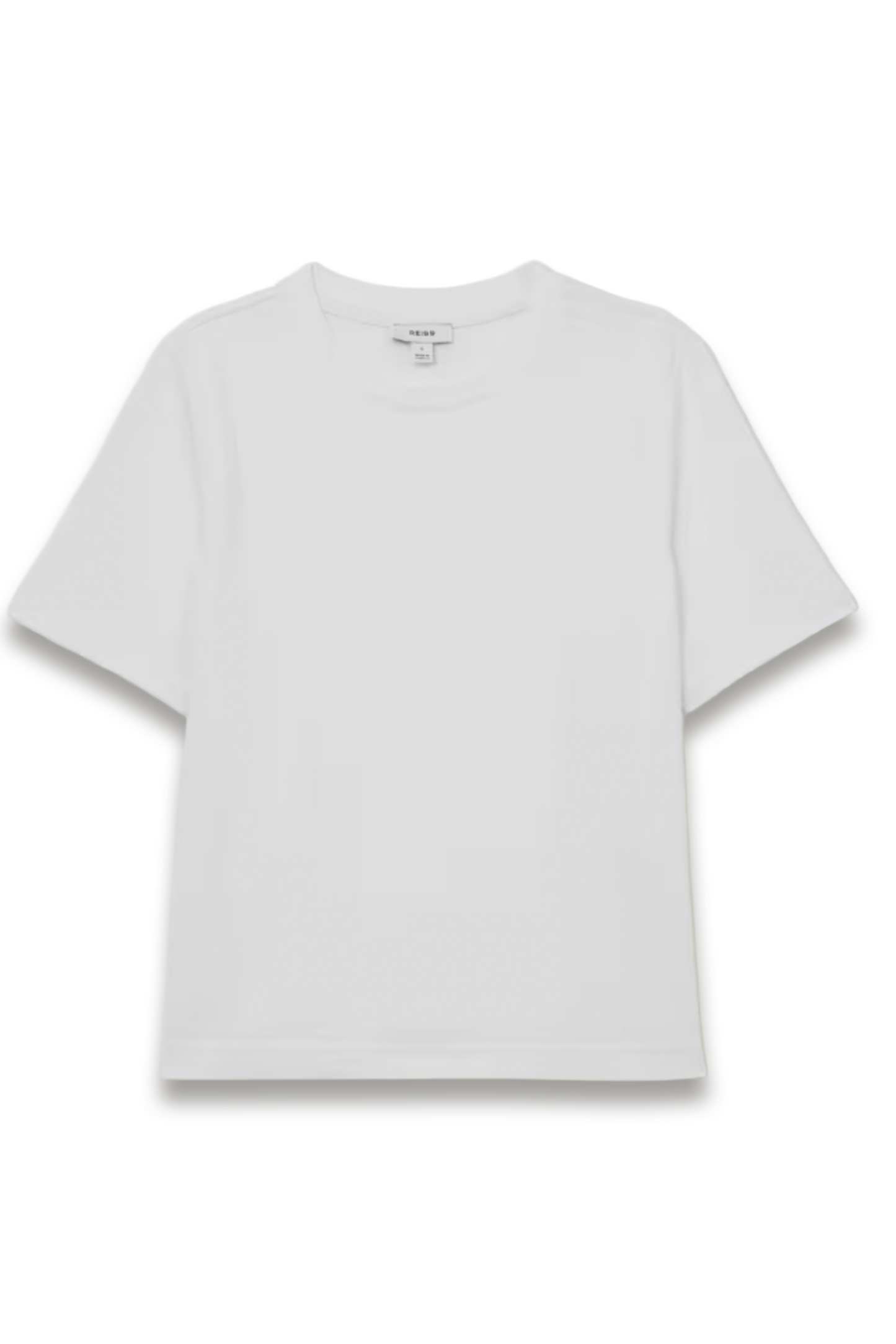 Stretch-Cotton Ribbed-Neck T-Shirt in White