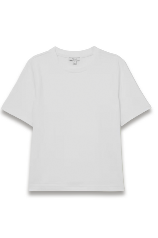 Stretch-cotton Ribbed-neck T-Shirt in White
