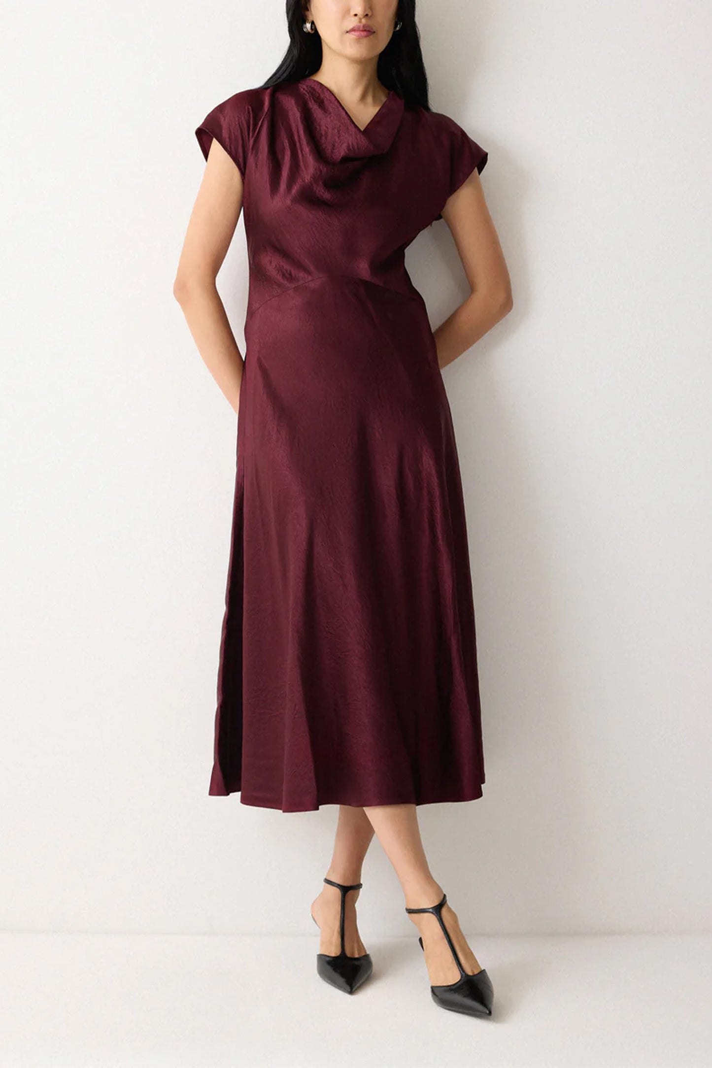 Textured Cowl Neck Dress