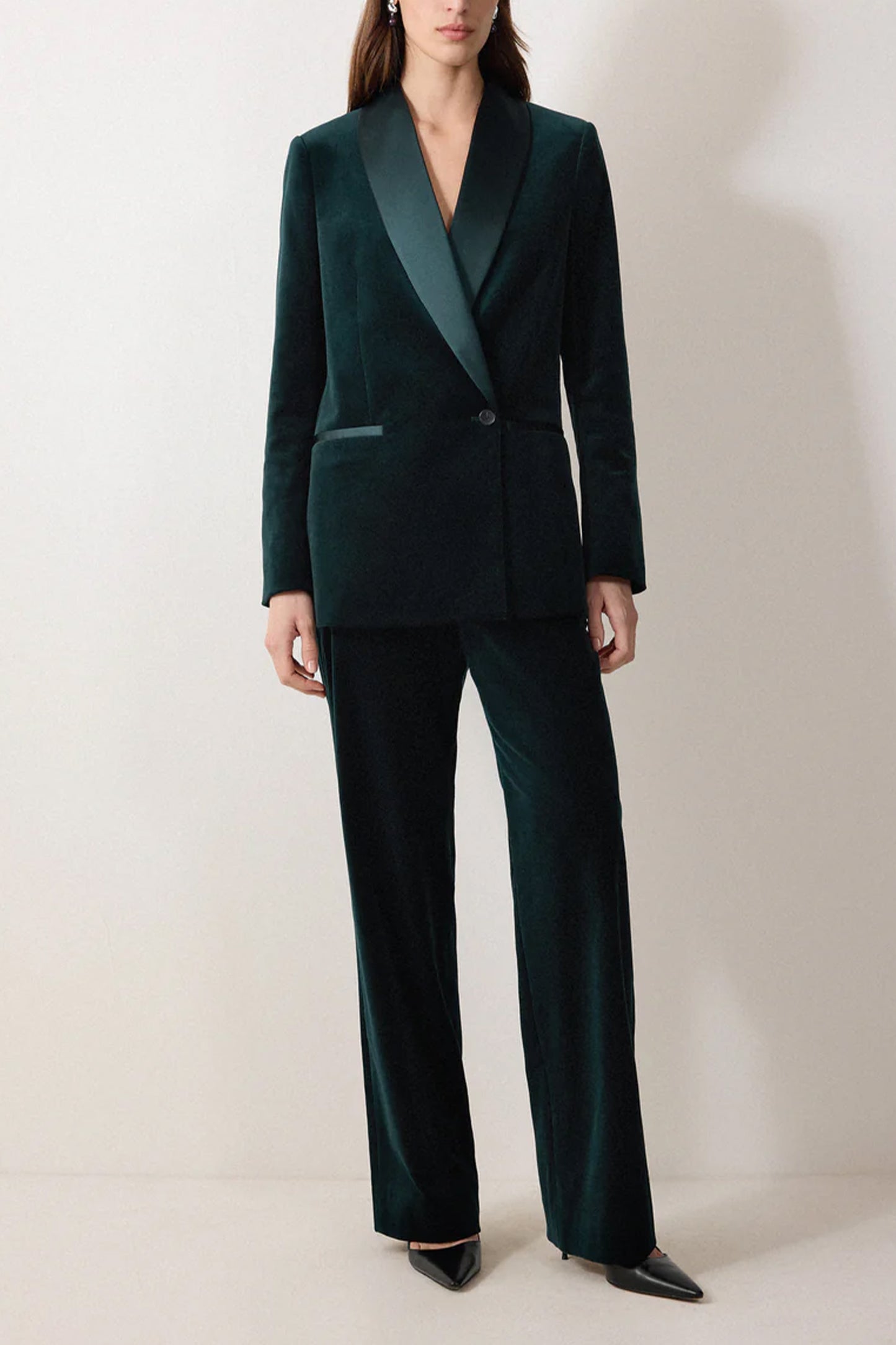 Velvet Satin Tailored Trouser