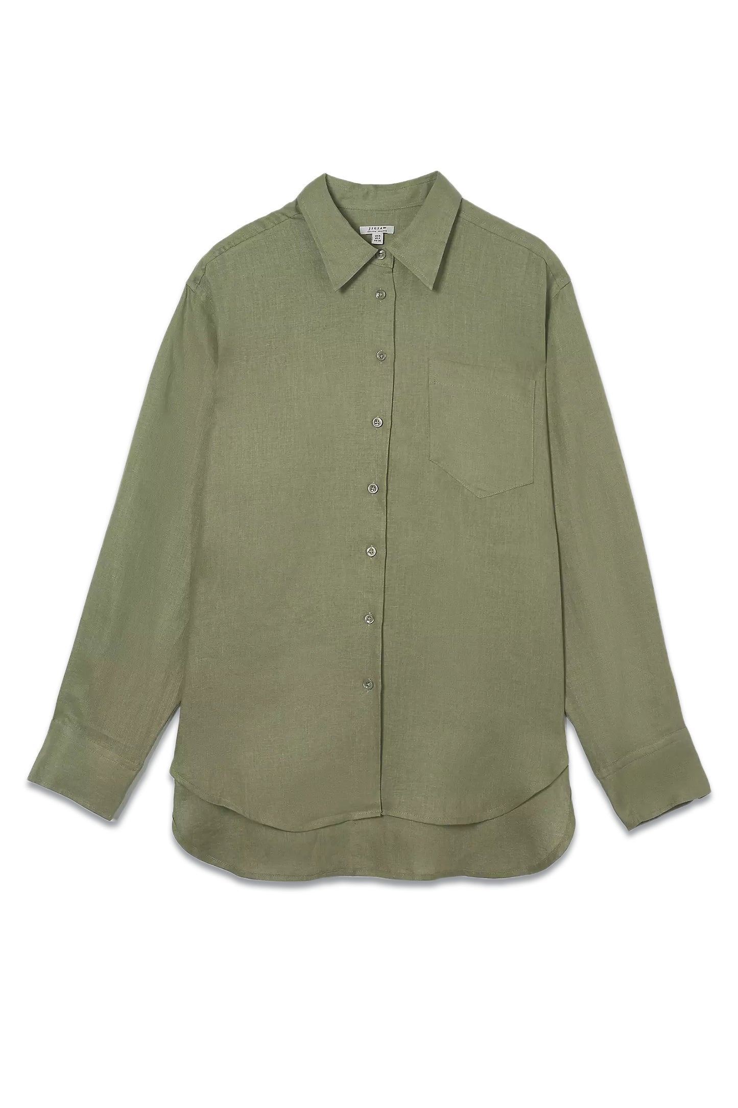 Jigsaw Relaxed Linen Shirt, Khaki