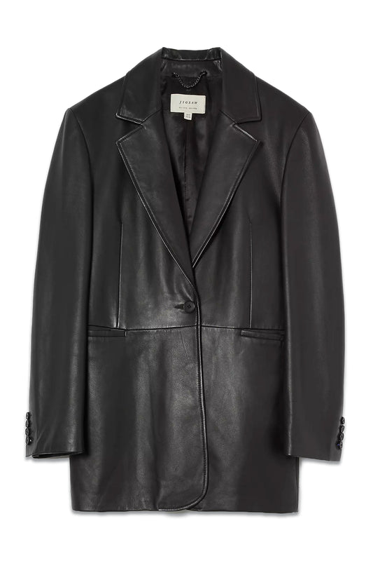 Leather Blazer, Black