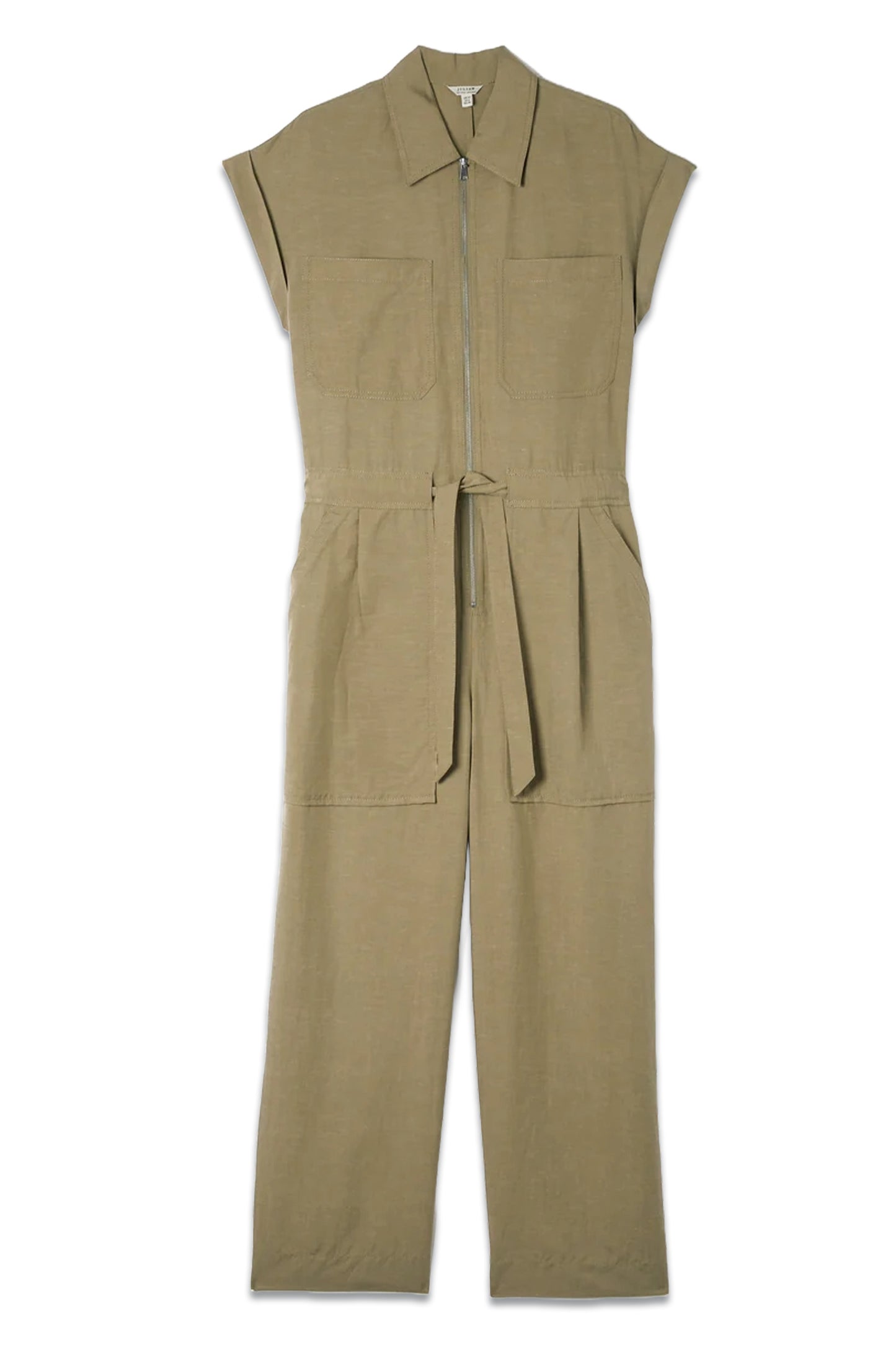 Linen Blend Utility Jumpsuit