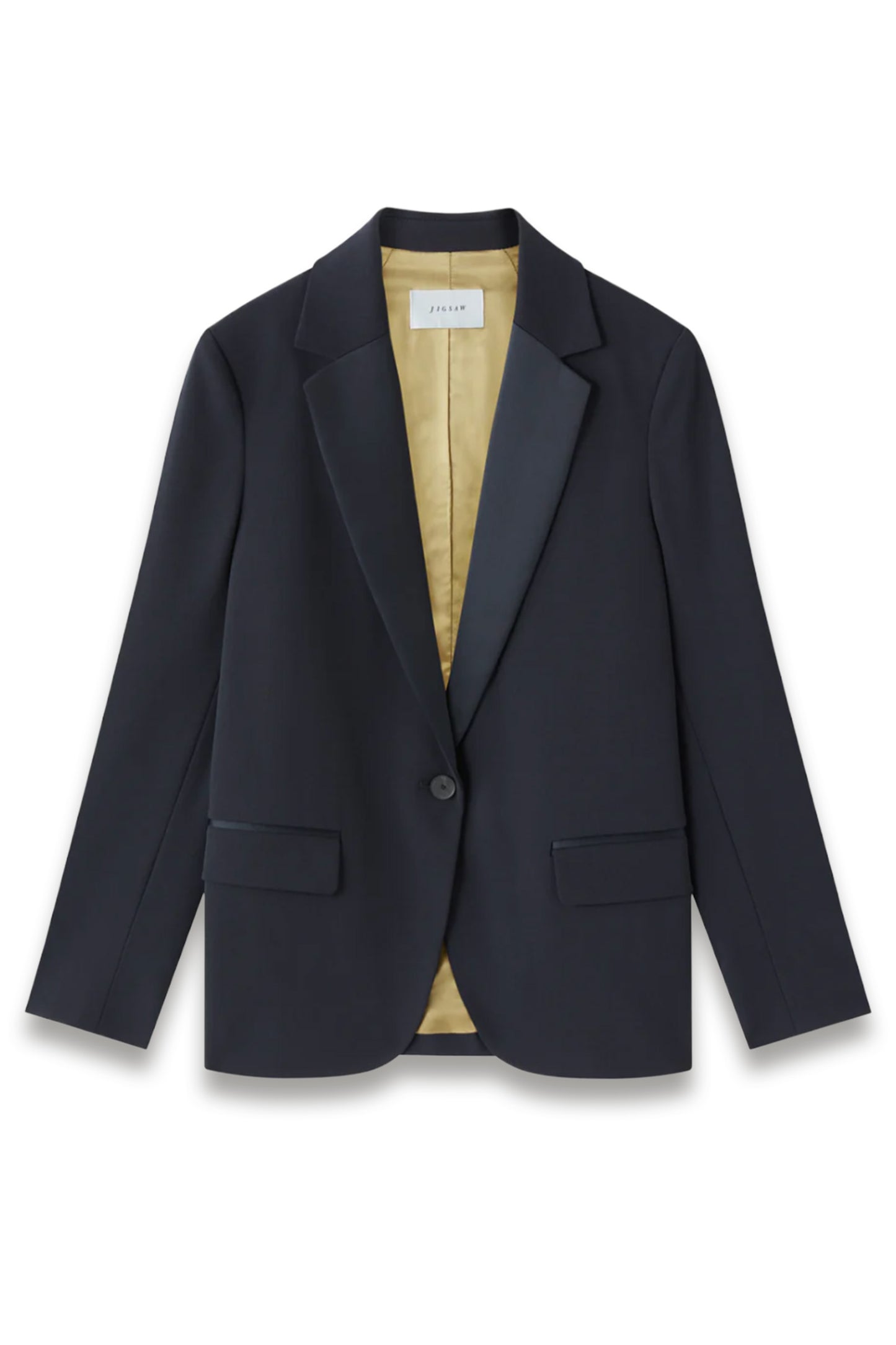 Paris Brook Satin Lapel Shortline Blazer